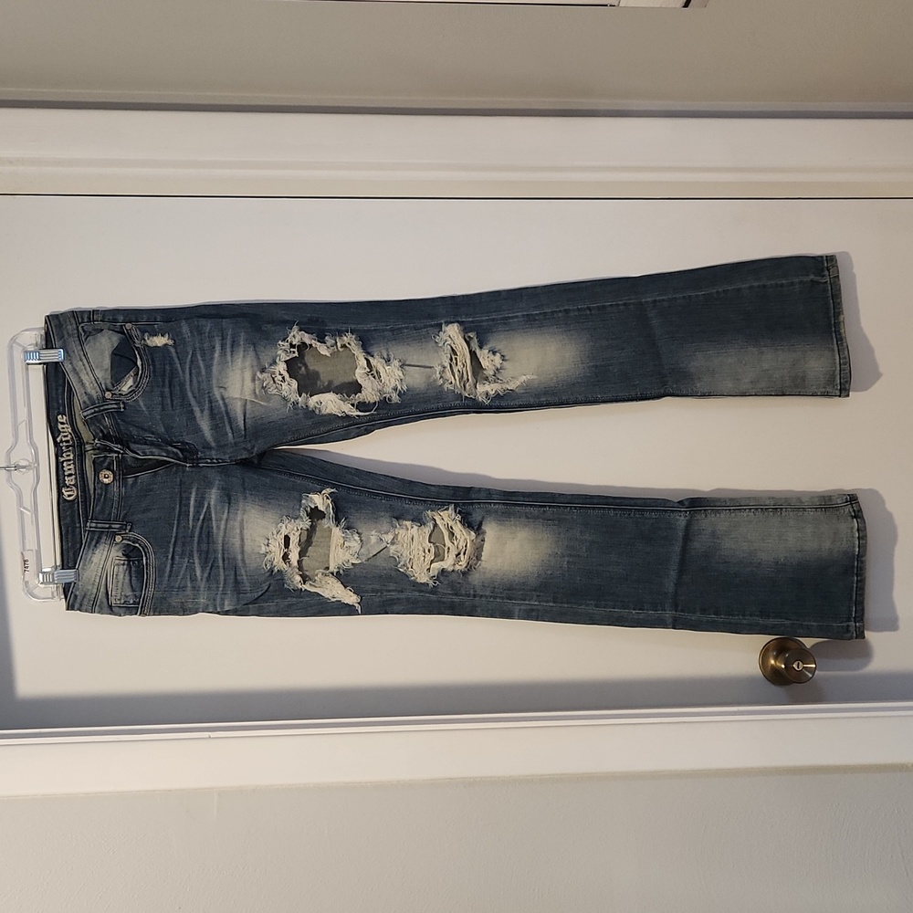 Distressed Boot Cut Jeans